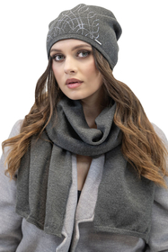 Vivisence Bonnet Femme Coupe Classique Douillet Et Chaud En Laine 7011, gris foncé