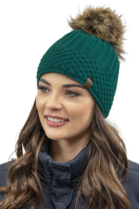 Vivisence Bonnet À Pompon Femme Chaud Et Confortable Pour Les Journées Froides 7016, turquoise foncé