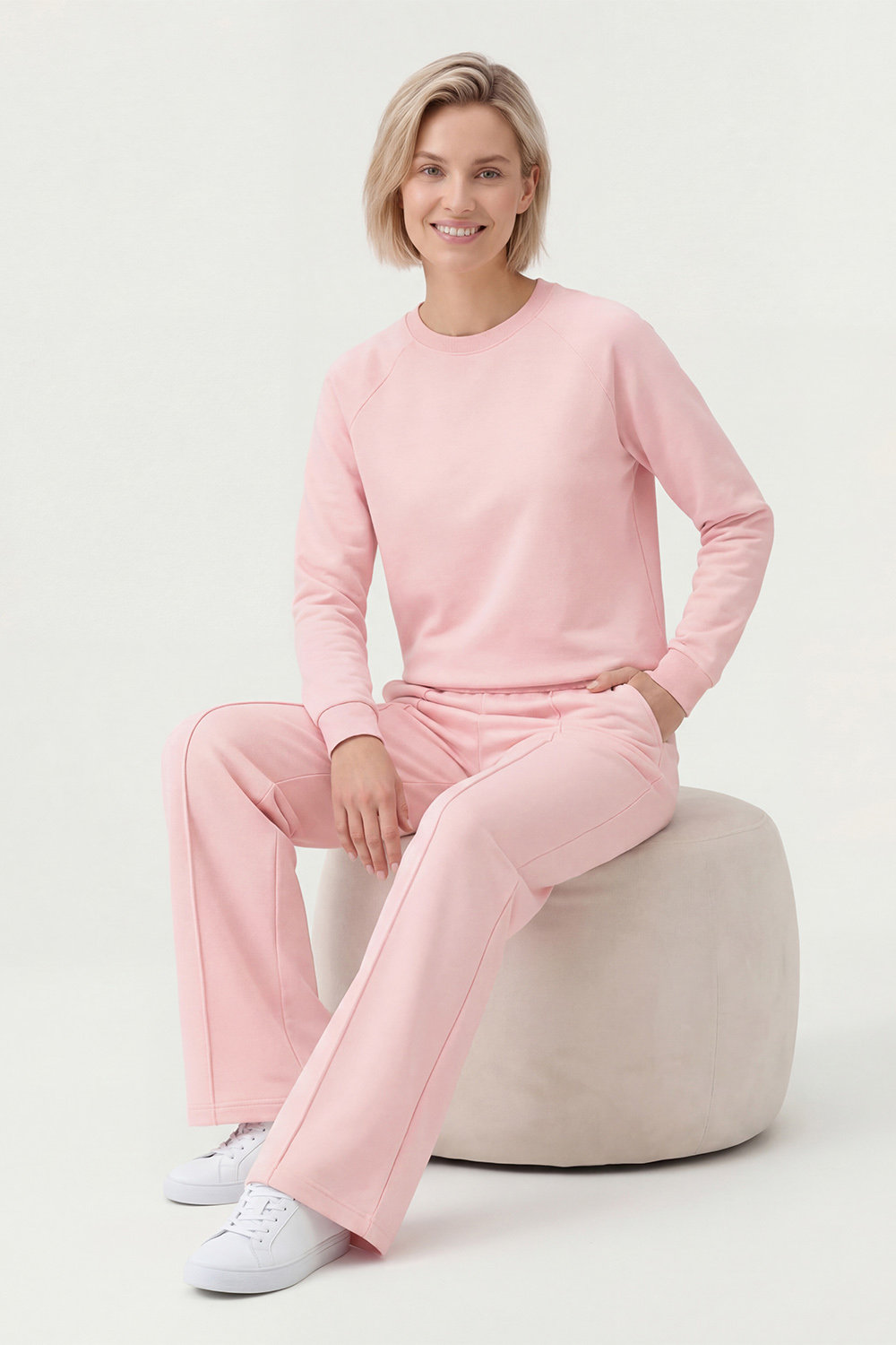 Vivisence Femme Sweat Col Rond Maille Douce Confort Toute La Journée, rose