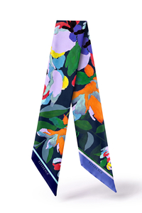 Vivisence S180-013 Foulards et écharpes foulard, bleu marine/violet/fleurs