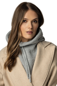 Vivisence Capuche Et Gants Femme Pour L'Hiver et L'Automne Balaclava Ensemble Élégant Fonctionnelle  Doublés En Polaire Pour Les Froides Journées D'Hiver Avec Protection Optimale 7097Kmpl, gris clair