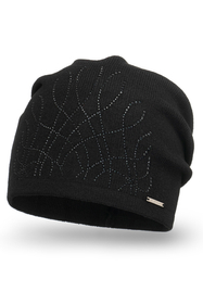 Vivisence Classic Cut Winter Hat For Women Warm And Comfortable Wool 7011, black