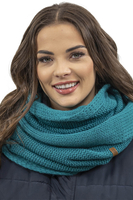 Vivisence Damen Bommelmütze Und Loop-Schal Mit Bommel Ideal Für Wintertage 7014, dunkeltürkis