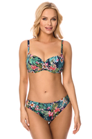 Vivisence culotte bikini slip de bain bas de maillot de bain 3222M, fleurs/bleu foncé