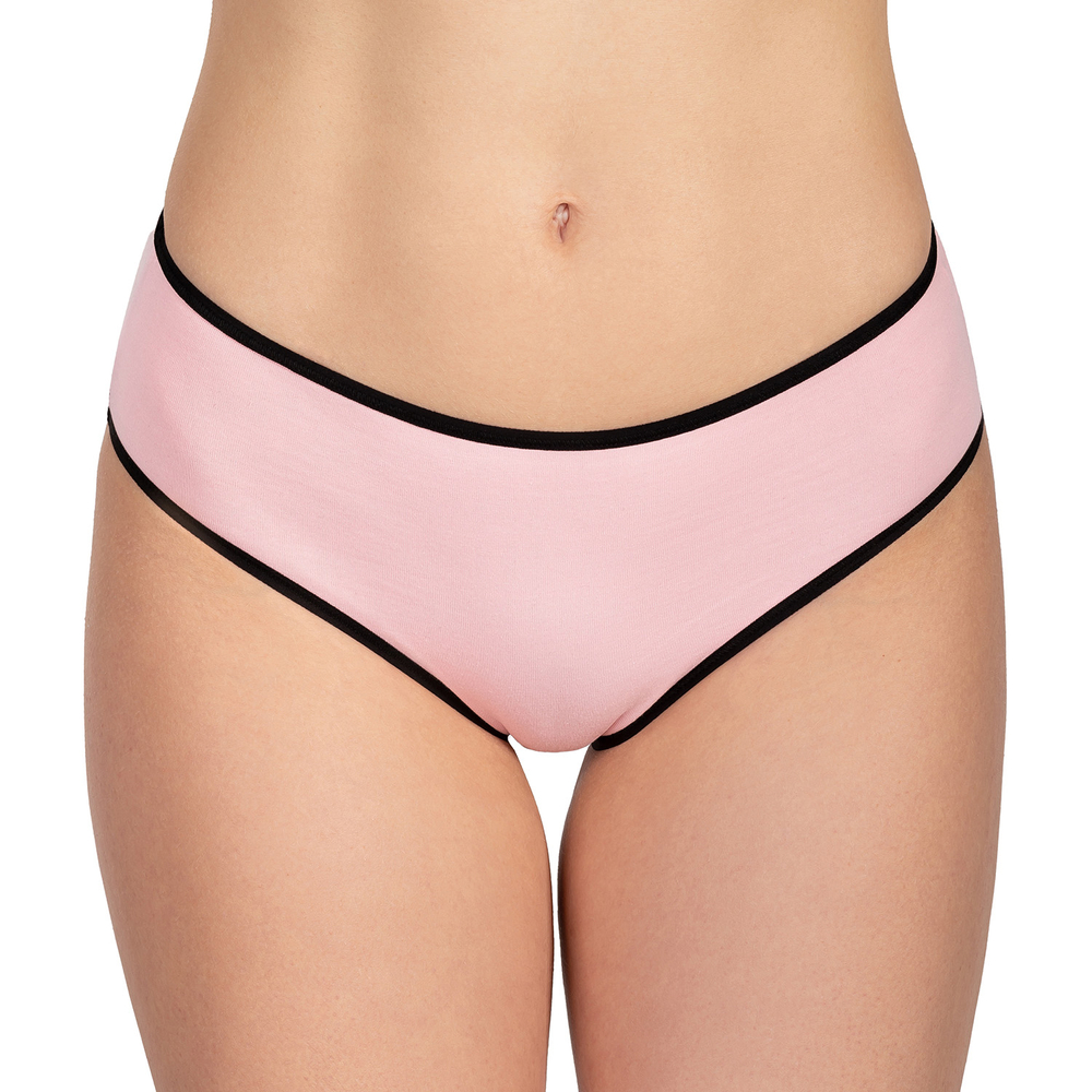 Vivisence smooth ladies briefs 4016, black band: pink