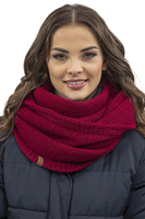 Vivisence Bonnet Femme Et Écharpe Pour L'automne et L'hiver À Pompon Cache-cou Ensemble Classique En Fils Chauds Avec Doublure En Polaire Parfait Pour Les Journées Froides 7014, bordeaux