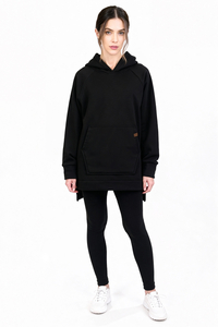 Vivisence Damen Leggings Und Hoodie Set Baumwollmix Mit Stretch Für Alltag, Schwarz