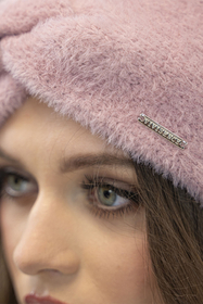 Vivisence Fluffy Lined Twisted Headband For Women Warm Autumn Winter 7093, pink