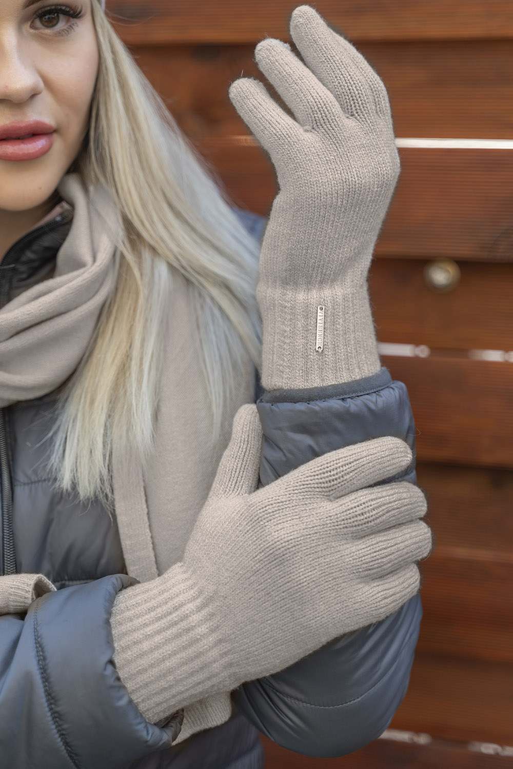 Vivisence Damen Handschuhe Winter Weichem und Warme Ideal für Kaltes Wetter 7202, beige