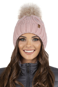 Vivisence Winter Hat With Pom Pom For Women Warm Ideal For Cold Days 7014, light pink