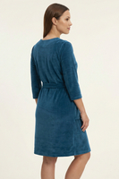 Vivisence Femme Robe de Chambre Coton Fermeture Éclair Confort à la Maison 5011, turquoise foncé