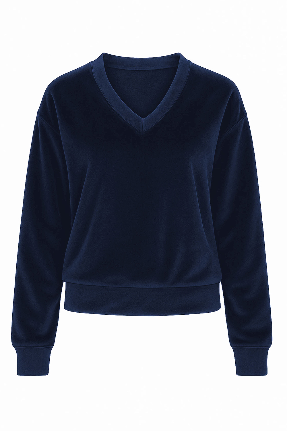 Vivisence Femme Sweat Coton Décolleté V Tenue de Tous les Jours Parfaite 9002, bleu marine