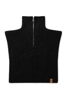 Vivisence women's knitted neck warmer with zip, warm and form-fitting, black