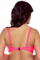 Vivisence Womens Underwire Swim Bra Non Padded with Tie Front Adjustable Straps for Full Bust Support, neon pink