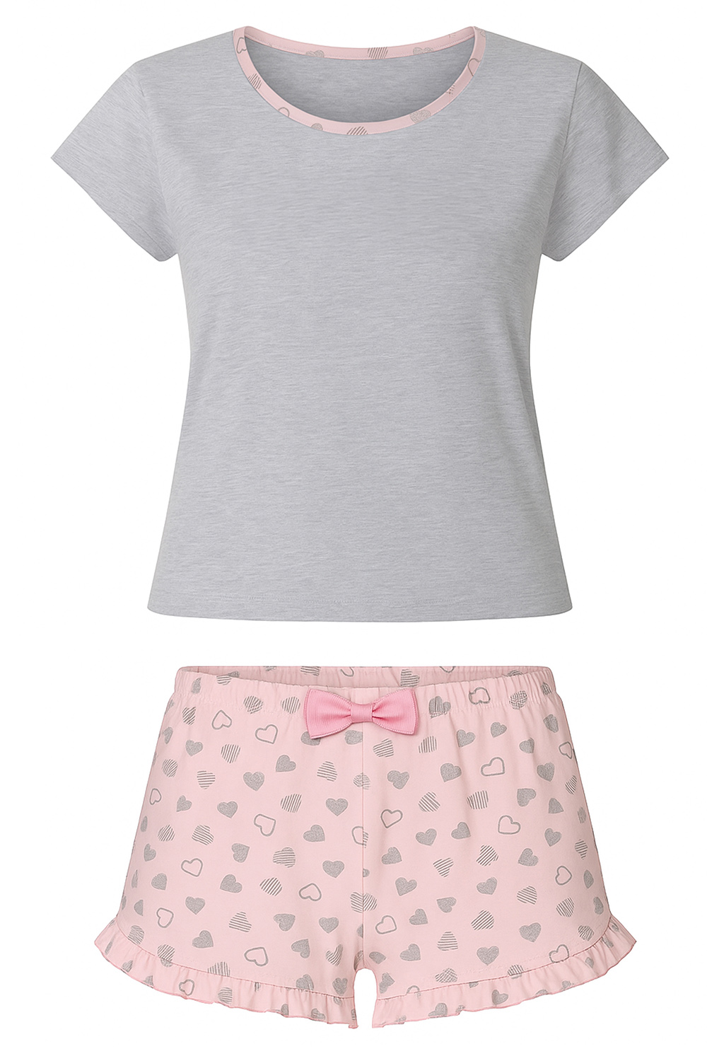 Vivisence Pyjama Femme Coton Ensemble Nuit Confortable, rose