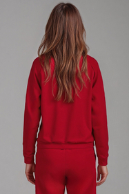 Vivisence Womens Sweatshirt Cotton Long Sleeve Everyday Loungewear 9004, red