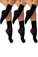 Vivisence Chaussettes Femme Classiques 40 DEN Douces Et Confortables Avec Bords Élastiques Larges Anti-Pression Renfort Invisible Des Orteils Qualité Supérieure Lot De 3 Paires, nero