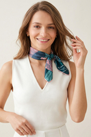 Vivisence Women Silk Scarf Hand Rolled Edges Soft Material All Day Comfort, green/pink