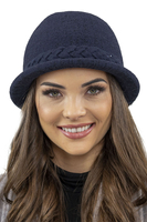 Vivisence Damen Mütze Winter Hut Klassischem Stil Herbst Warme Strickmütze 7043, dunkelblau