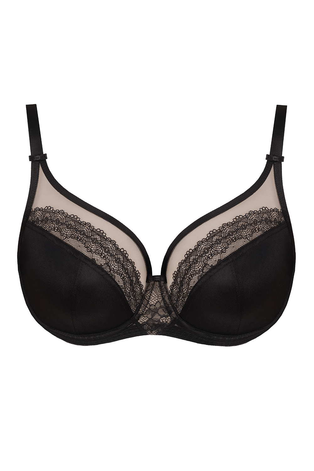 Vivisence Soft Bra Floral Lace With Rose Gold Details For Everyday Elegance 1081, black