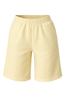 Vivisence Women Shorts Soft Cotton Knit Elastic Waist With Pockets For Home, banana