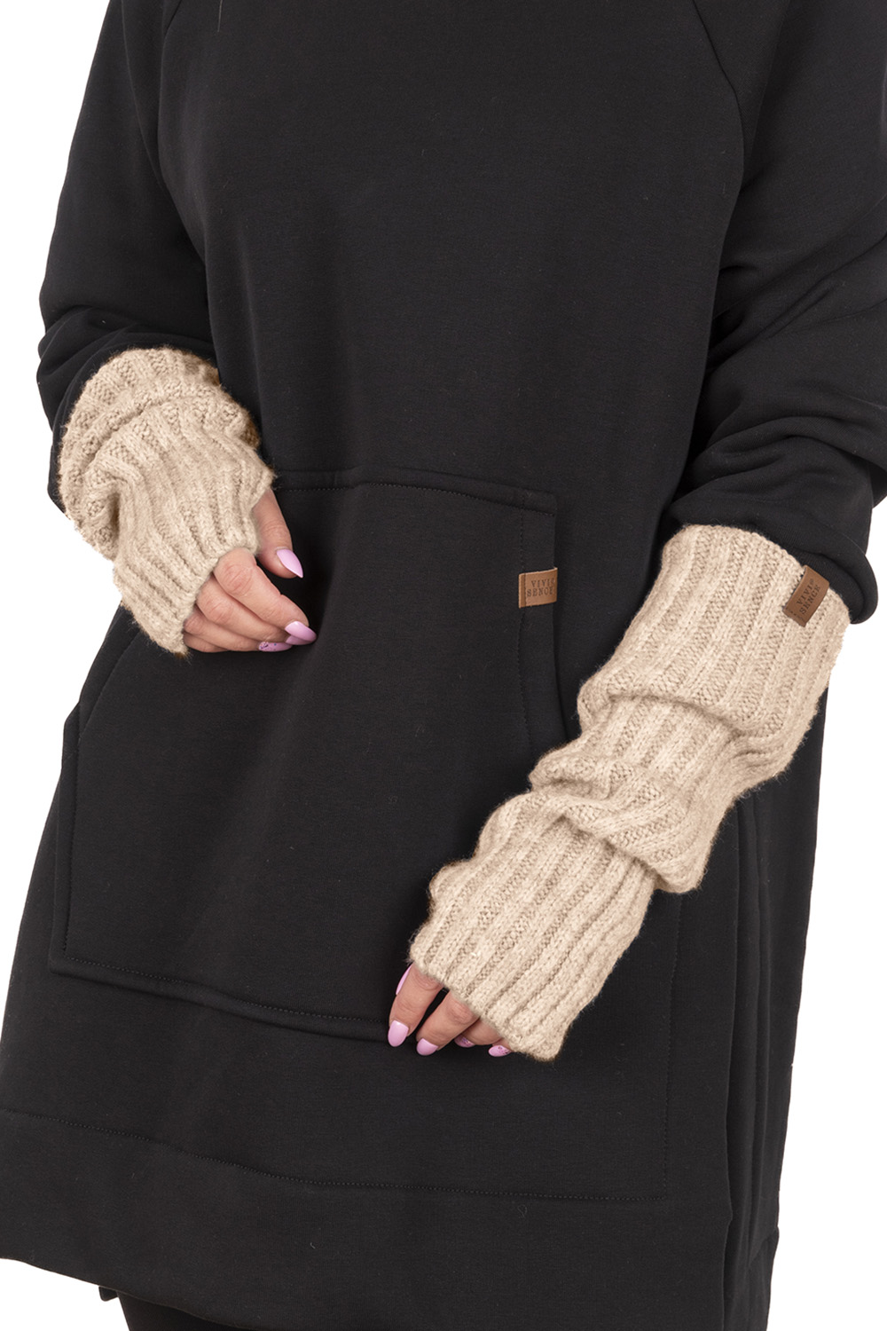 Vivisence Women Winter Gloves Soft Stretch Knit For Warmth And Comfort, Beige