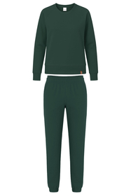 Vivisence Women's Tracksuit Two Piece Lounge Set With Classic Sweatshirt And Tapered Joggers Featuring Elastic Waist Ribbed Cuffs And Side Pockets For Everyday Comfort 9204kmpl,