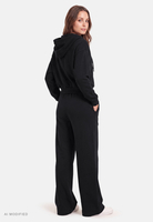 Vivisence ensemble détente coton survêtement femme zippé, noir