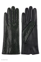 Vivisence Women's Leather Gloves Genuine Leather Snakeskin, black