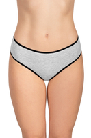 Vivisence Woman Briefs Cotton Midi Bikini Smooth Underwear 4016 5-Pack, Black Elastic: Grey/Grey/Graphite/Pink/Navy Blue 5-pack