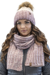 Vivisence Damen Bommelmütze Fleecefutter Winterset Bommel Passendem Hergestellt, Pink