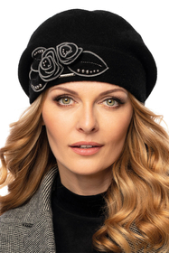 Vivisence Winter Mütze für Damen Handgefertigte Herbst Elegante Beanie Wintermütze aus Schurwolle Antistatische Eigenschaften Perfekt Für Kalte Wintertage Modell 7072, schwarz
