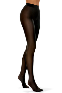 Vivisence Damen Strumpfhose 40 DEN Mit Unsichtbarer Zehenverstärkung Komfortabler Bund Ohne Separates Höschenteil Perfekte Passform Elegantes Design, nero