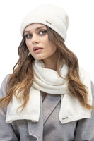 Vivisence Bonnet Femme Doublé Doux Motif Zigzag Ajustement Parfait Automne 7090, écru