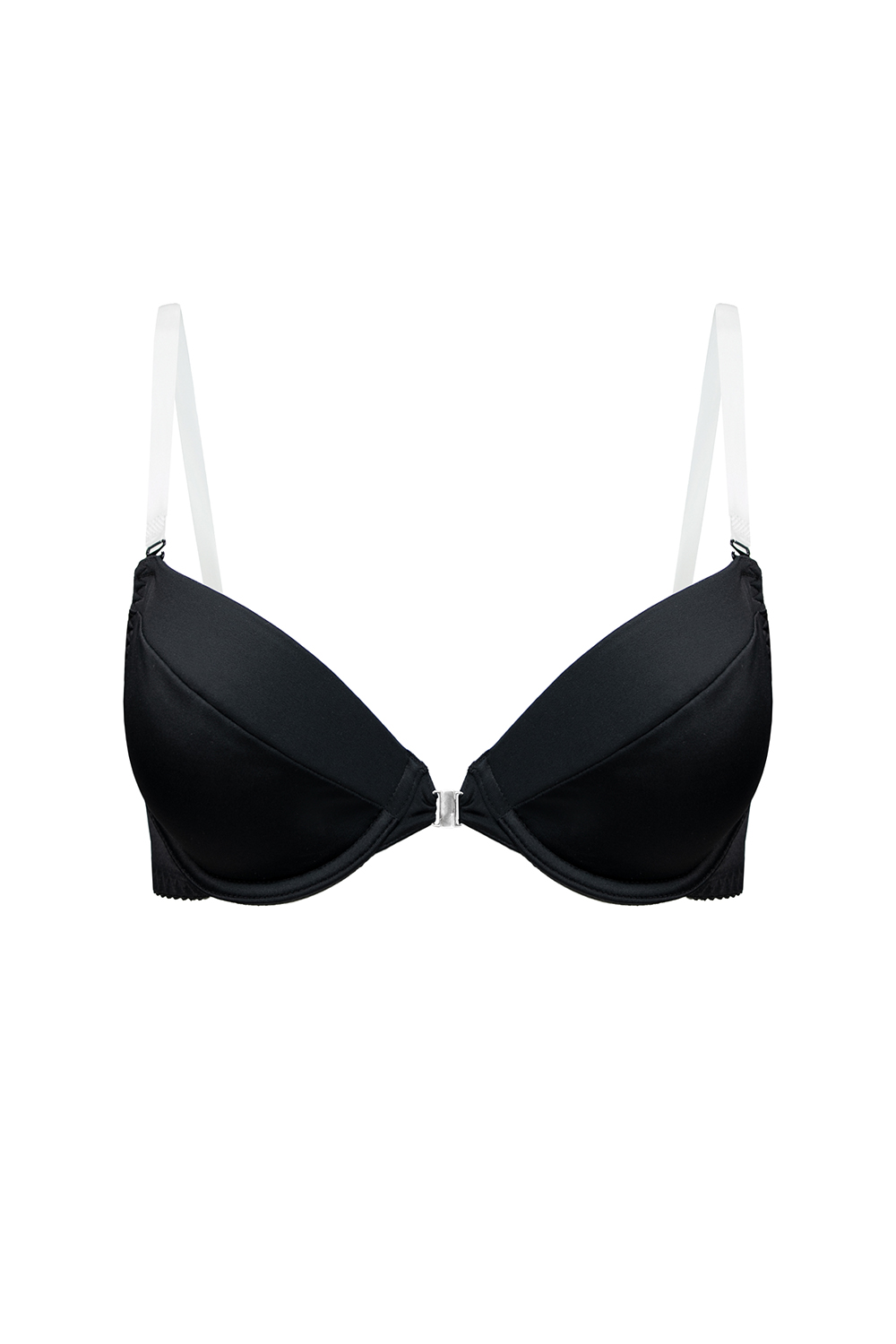 Vivisence Damen Push Up BH Rueckenfrei Mit Silikonband Abnehmbaren Traegern Komfortabler Halt Fuer Abendkleider Und Offene Ruecken, Schwarz