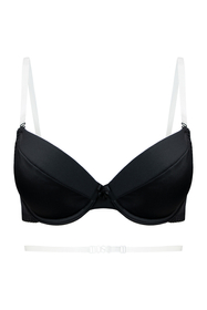 Vivisence Durchsichtige Träger Push-Up BH Ideal Für Rückenfreie Kleidung 1035, schwarz