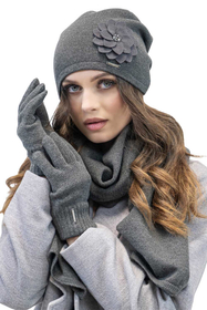 Vivisence Bonnet Femme Coupe Classique Chaud Et Confortable En Laine 7010, gris foncé