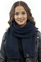 Vivisence Écharpe Femme Large Tricotée Chaude Douce Élégante Pour L’Hiver 7041S, bleu foncé