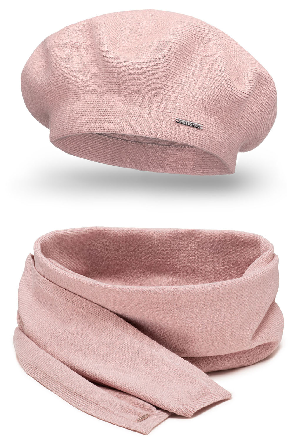 Vivisence Béret Et Écharpe Femme Pour L'automne et L'hiver En Laine Et Acrylique Ensemble Chic Pour L'Hiver Accessoire Mode Durable Pour Cadeau Parfait Confort Et Élégance 7005Kmpl, rose