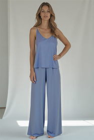 Vivisence Women's Pyjama Pants Viscose Wide Leg Perfect for Every Night 2102, azure