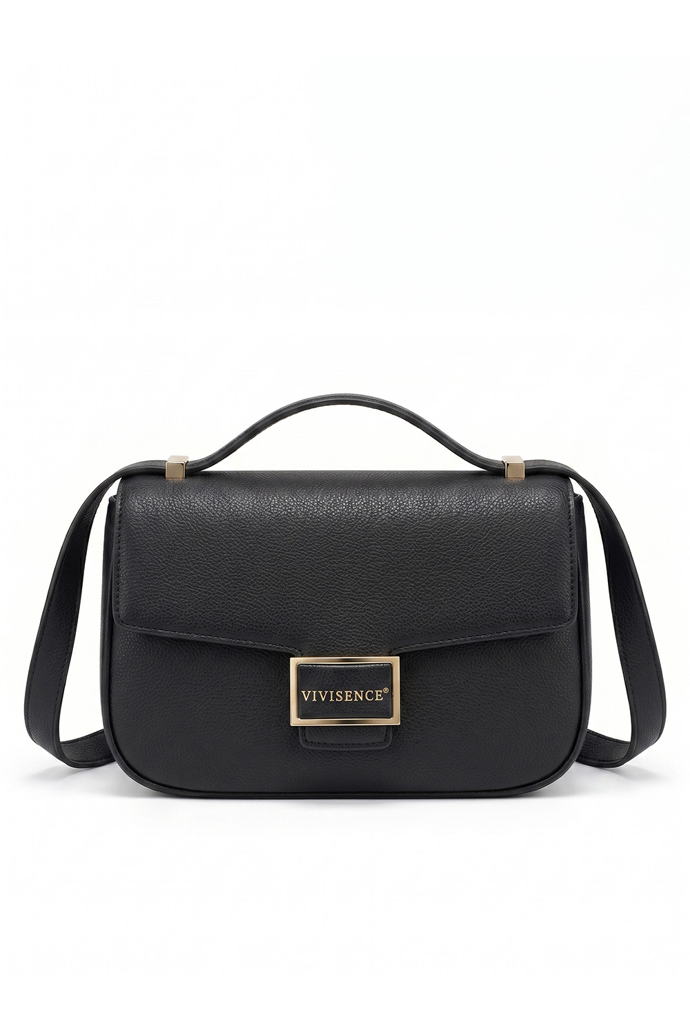 Vivisence Women Shoulder Bag Adjustable Strap Magnetic Flap For Daily Essentials, Black