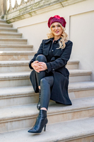 Vivisence Béret Femme Automne Hiver En Laine Avec Style Élégant Et Chaud 7050, bordeaux