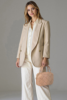 Vivisence Women's Shoulder Bag Woven Front Design Stylish and Functional, beige