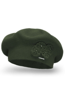 Vivisence Béret Élégant Avec Fleur Pour Femme Chaud Accessoire Automne Hiver 7006, vert