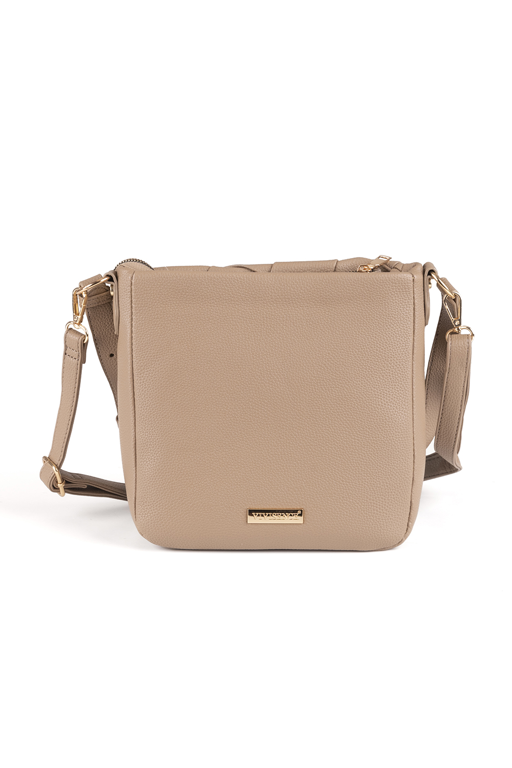Vivisence Sac Bandoulière Sac a Main Femme Compacte Fonctionnelle, beige