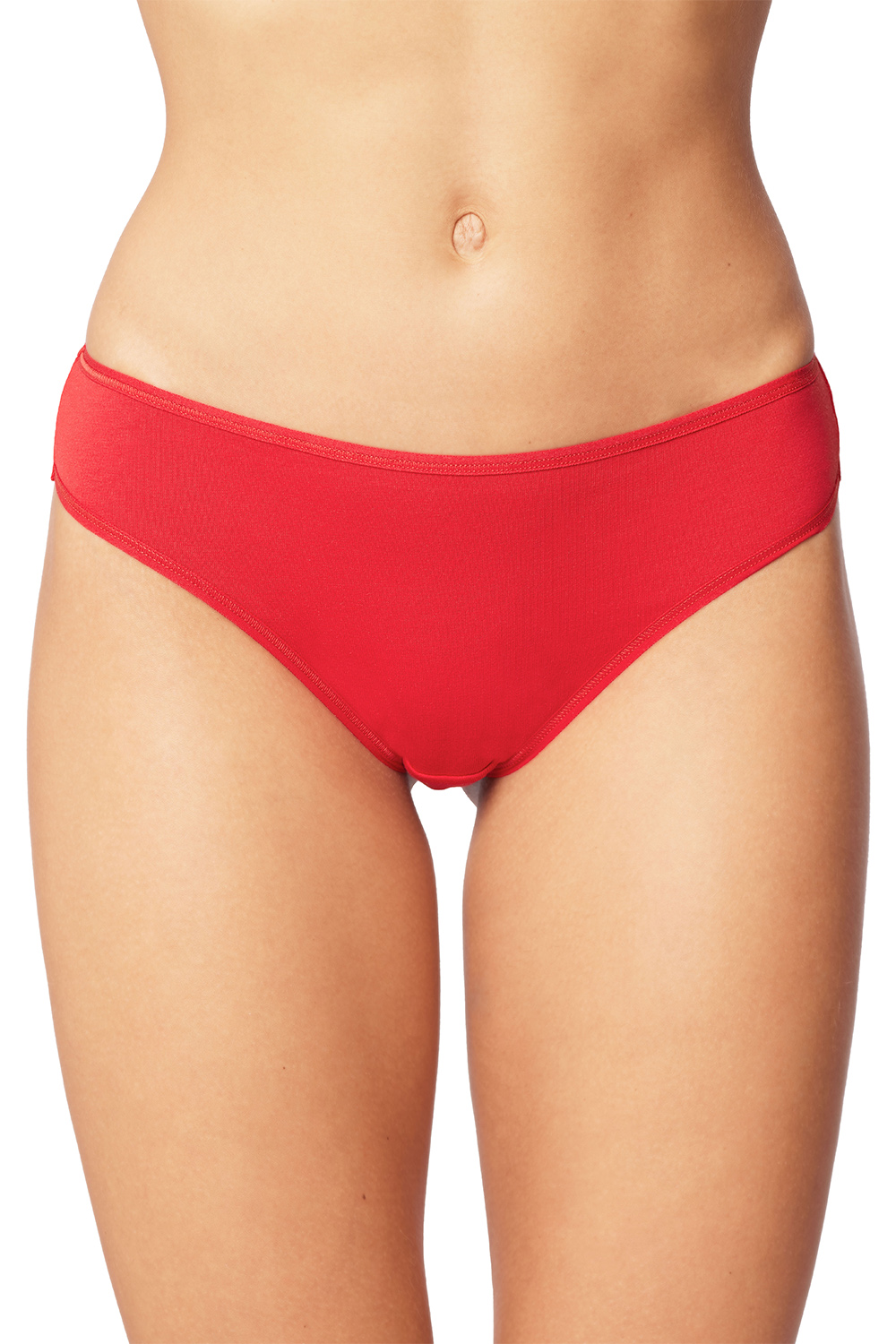 Vivisence Dame Brazilian Slip Ausgeschnitten Unterhose Klassisch Musterlos 4018, Rot