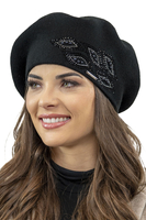 Vivisence Béret Femme Avec Appliqué En Zirkonia Idéal Pour Les Jours Froids 7051, noir