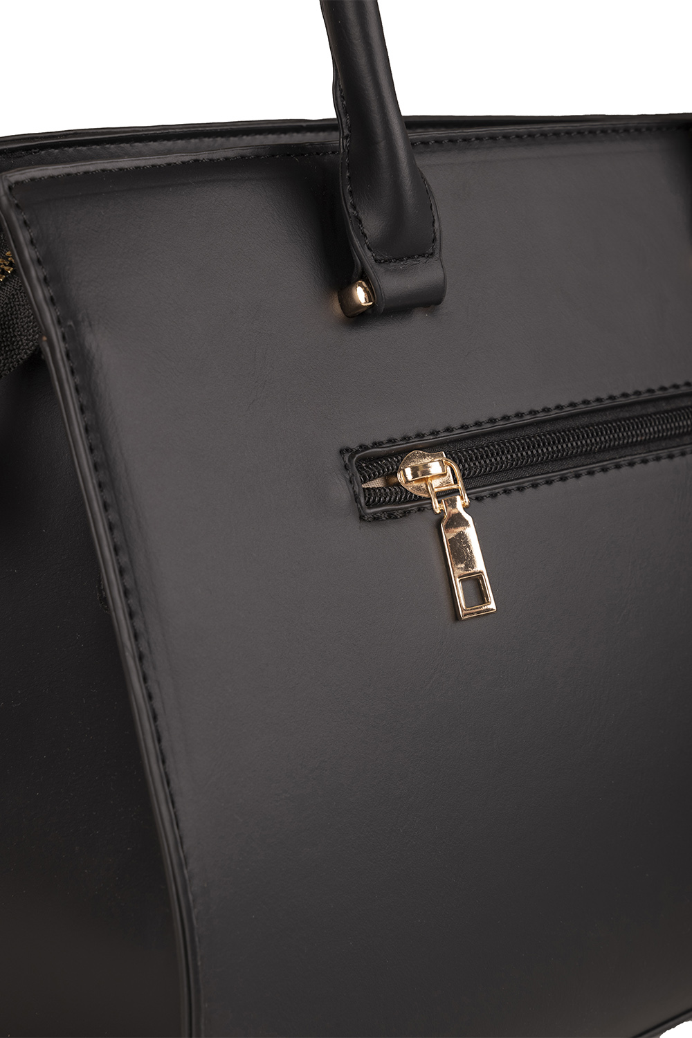 Vivisence Handtasche Damen Kunstleder Set 3 Teilig Elegante Taschen, Schwarz