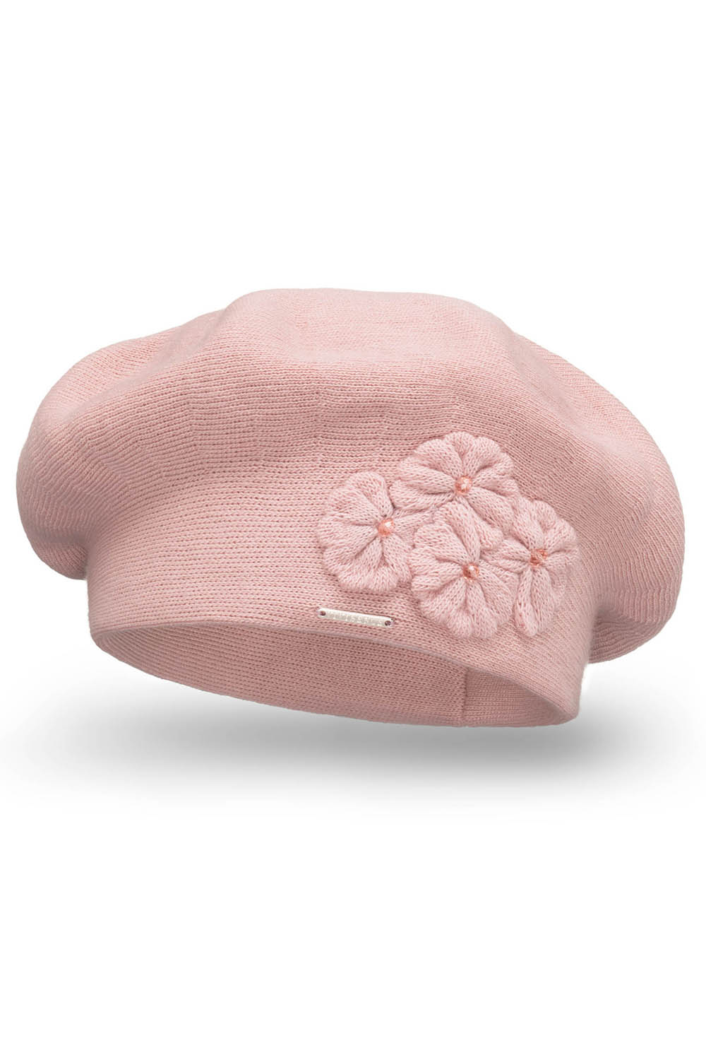 Vivisence Elegant Women's Beret With Flower Warm Autumn Winter Accessory 7006, light pink