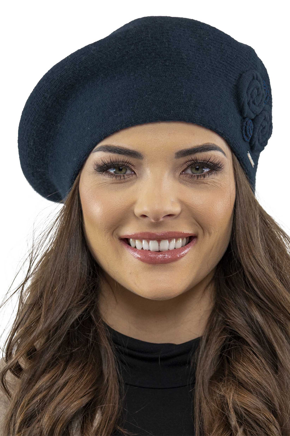 Vivisence Wool Beret For Women Protection Against Cold For Chilly Days 7037, dark blue